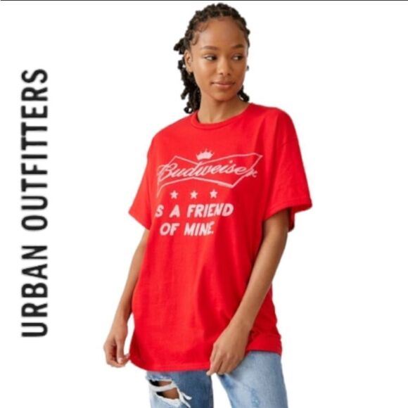 NEW Budweiser Beer Is A Friend Tee Junk Food UO Tee Shirt T-Shirt S - Picture 1 of 3
